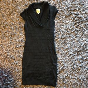 Pink Rose Premium Black Sweater Dress